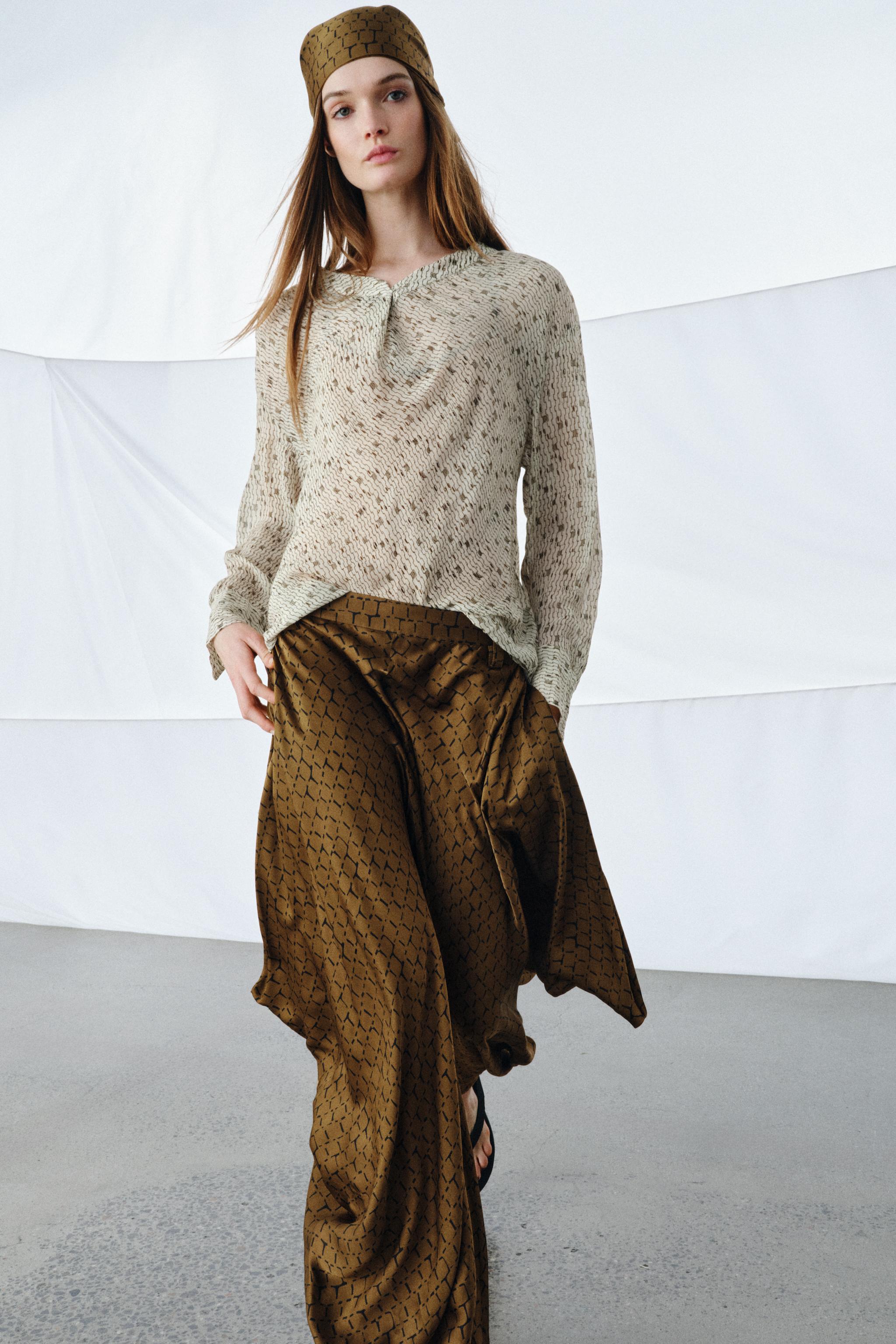 ZW COLLECTION PRINTED FLOWY SHIRT
